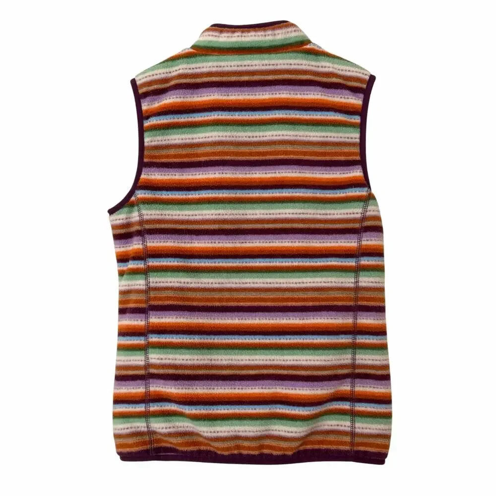 HOOEY Girls' Serape Striped Print Reversible Zip Up Western Fleece Vest, Medium